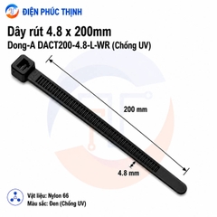 DONG-A-DACT200-4.8-L-WR / Dây Rút Nhựa Dong-A 4.8×200mm Chống UV
