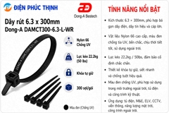 DONG-A-DAMCT300-6.3-L-WR / Dây Rút Nhựa Dong-A 6.3×300mm Chống UV