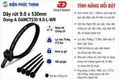 DONG-A-DAMCT530-9.0-L-WR / Dây Rút Nhựa Dong-A 9.0×530mm Chống UV