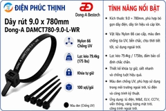 DONG-A-DAMCT780-9.0-L-WR / Dây Rút Nhựa Dong-A 9.0×780mm Chống UV
