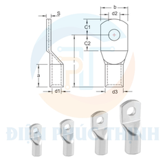 TLK50-8 / Đầu Cosse Đồng (Dòng TLK) KST 50 mm - NON-INSULATED COPPER TUBULAR LUGS (TLK SERIES)