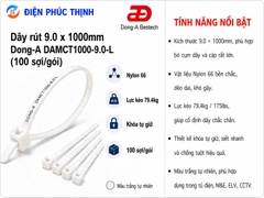 DONG-A-DAMCT1000-9.0-L / Dây Rút Nhựa Dong-A 9.0×1000mm