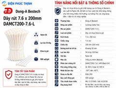 DONG-A-DAMCT200-7.6-L / Dây Rút Nhựa Dong-A 7.6×200mm