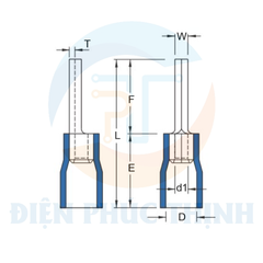 PTVB5-10 / Đầu Cosse Pin Bọc Nhựa KST 4-6 mm - VINYL-INSULATED PIN TERMINALS