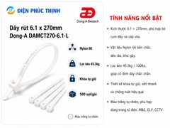 DONG-A-DAMCT270-6.1-L / Dây Rút Nhựa Dong-A 6.1×270mm