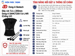 DONG-A-DAMCT200-7.6-L-WR / Dây Rút Nhựa Dong-A 7.6×200mm Chống UV