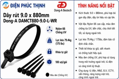 DONG-A-DAMCT880-9.0-L-WR / Dây Rút Nhựa Dong-A 9.0×880mm Chống UV