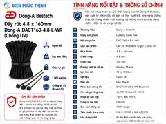 DONG-A-DACT160-4.8-L-WR / Dây Rút Nhựa Dong-A 4.8×160mm Chống UV