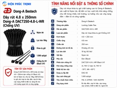 DONG-A-DACT250-4.8-L-WR / Dây Rút Nhựa Dong-A 4.8×250mm Chống UV