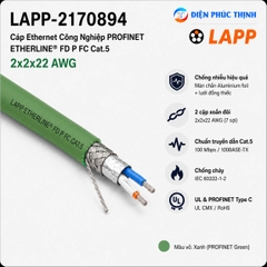 LAPP-2170894 / Cáp ETHERLINE FD P FC UL/CSA CAT.5 2x2x22 AWG