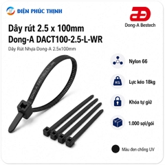 DONG-A-DACT100-2.5-L-WR / Dây Rút Nhựa Chống UV Dong-A 2.5×100mm