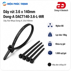 DONG-A-DACT140-3.6-L-WR / Dây Rút Nhựa Dong-A 3.6×140mm Chống UV