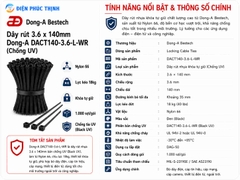 DONG-A-DACT140-3.6-L-WR / Dây Rút Nhựa Dong-A 3.6×140mm Chống UV