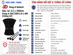 DONG-A-DACT200-2.5-L-WR / Dây Rút Nhựa Dong-A 2.5×200mm Chống UV