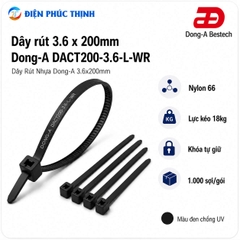DONG-A-DACT200-3.6-L-WR / Dây Rút Nhựa Dong-A 3.6×200mm Chống UV