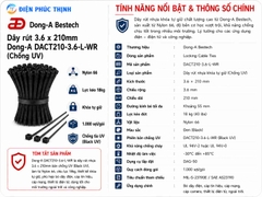 DONG-A-DACT210-3.6-L-WR / Dây Rút Nhựa Dong-A 3.6×210mm Chống UV
