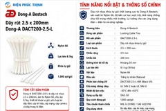 DONG-A-DACT200-2.5-L / Dây Rút Nhựa Dong-A 2.5x200mm