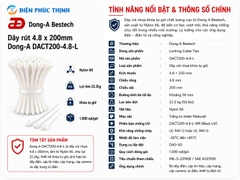 DONG-A-DACT200-4.8-L / Dây Rút Nhựa Dong-A 4.8x200mm