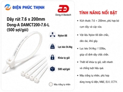 DONG-A-DAMCT200-7.6-L / Dây Rút Nhựa Dong-A 7.6×200mm