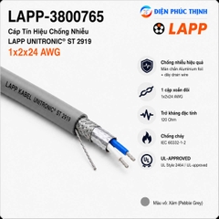 LAPP-3800765 /  Cáp Tín Hiệu Chống Nhiễu LAPP UNITRONIC ST 2919 1x2x24 AWG