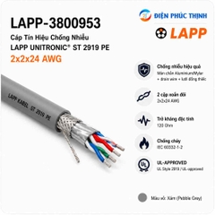 LAPP-3800953 / Cáp Tín Hiệu Chống Nhiễu LAPP UNITRONIC ST 2919 PE 2x2x24 AWG
