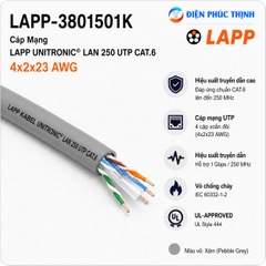 LAPP-3801501K / Cáp Mạng LAPP UNITRONIC LAN 250 UTP CAT.6 4x2x23 AWG