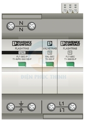 2905466 - Thiết bị chống sét lan truyền FLT-SEC-T1+T2-1S-350/25-FM / Plug-in lightning and surge arrester combination Phoenix Contact