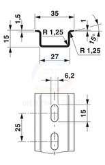1201730 - Thanh ray DIN đục lỗ / DIN Rail NS 35/ 155 PERF 2000MM hãng Phoenix Contact
