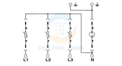 2838209 - Thiết bị chống sét lan truyền VAL-MS 230/3+1 / Surge arrester consisting of base element and ground connectors Phoenix Contact