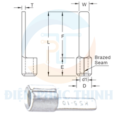 KST-DBN2-18 / Đầu cosse lưỡi dẫn điện 1.5-2.5 mm2 - NON-INSULATED BLADE TERMINALS hãng KST