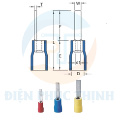 KST-DBV1-10 / Đầu cosse pin dẹp bọc nhựa 0.5-1.5 mm2 - VINYL-INSULATED BLADE TERMINALS hãng KST