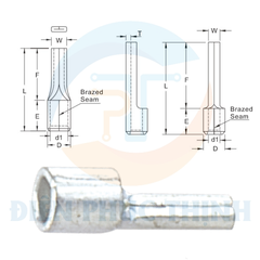 PTNB1-12 / Đầu Cosse Pin Đặc Trần KST 0.5-1.5 mm - NON-INSULATED PIN TERMINALS