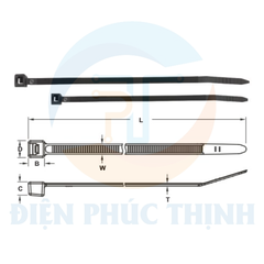 KST-K-450HU / Dây Rút Nhựa KST Chống UV Kích Thước 450 x 7.6mm (100 Cái/Bịch) - Weather Resistant UV