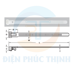 KST-KRPA-200S / Dây Rút Nhựa Tháo Được KST Kích Thước 200 x 4.8mm - Releasable Cable Ties