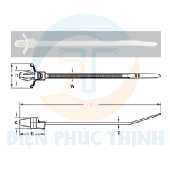 KPM-110M / Dây Rút Soắn Ốc KST Nàu Trắng Kích Thước 110 x 2.5mm - Push Mount Ties