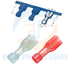 FDFNY1-250A-PS / Đầu Cosse Ngắt Phụ Cách Điện Nylon (Cái) Loại A Dây Đôi Dải Nhựa KST 0.5-1.5 mm - PLASTIC-STRIP NYLON-FULLY INSULATED TWIN WIRE FEMALE DISCONNECTORS (A TYPE)