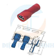 FDFNY2-250A-T / Đầu Cosse Ngắt Phụ Cách Điện Nylon (Cái) Dạng Cuộn KST 1.5-2.5 mm - TAPE ON REELS NYLON-FULLY INSULATED DOUBLE CRIMP FEMALE DISCONNECTORS