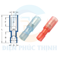 FRFNY2-156 / Đầu Cosse Ngắt Phụ Hình Đạn Cách Điện Nylon (Cái) KST 1.5-2.5 mm - NYLON-FULLY INSULATED RECEPTACLE DISCONNECTORS