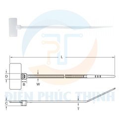 KST-KIH-210M / Dây Rút Nhựa Ghi Chú Bản Ngoài KST Kích Thước 210x2.5mm - MARKABLE CABLE TIES