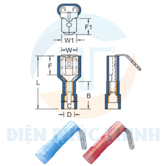 PBDFNYD2-250 / Đầu Cosse Ngắt Lắp Ngược Cách Điện KST 1.5-2.5 mm - NYLON-INSULATED DOUBLE CRIMP PIGGY BACK DISCONNECTORS