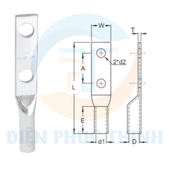 TCL150-2A-1 / Đầu Cosse Đồng Trần (Dòng TCL-2A) KST 150 mm - NON-INSULATED COPPER TUBULAR LUGS (TCL-2A SERIES)