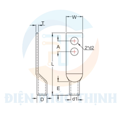 TLK300-10-2A / Đầu Cosse Đồng (Dòng TLK-2A) KST 300 mm - NON-INSULATED COPPER TUBULAR LUGS (TLK-2A SERIES)
