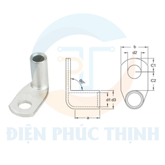 TLK25-12-90D / Đầu Cosse Đồng Trần 90 Độ (Dòng TLK-90D) KST 25 mm - NON-INSULATED COPPER TUBULAR LUGS (TLK-90D SERIES)