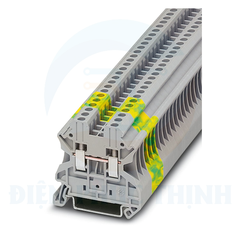 3044092 - Cầu đấu dây / Terminal Block UT 2,5-PE - vặn vít 2.5mm2, rộng 5.2mm, màu vàng-xanh lá - Phoenix Contact