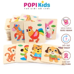 Tranh Ghép Hình 3D Gỗ Nổi Nhiều Mẫu Cho Bé Vừa Học Vừa Chơi, Giúp Phát Triển Tư Duy Và Kỹ Năng Vận Động- POPIKIDS