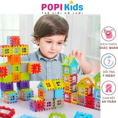 Bộ Đồ Chơi Lắp Ghép Khối Xây Dựng 150 Chi Tiết, LEGO Xây Nhà Có Cửa Mở Giúp Bé Phát Triển Trí Thông Minh Và Sáng Tạo - POPIKIDS