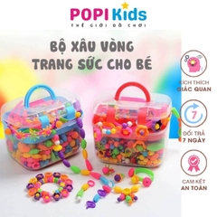Đồ Chơi Lắp Ghép Xâu Hạt 550 Chi Tiết Cho Bé Thoả Sức Sáng Tạo Tập Làm Bờm, Vòng Tay, Nhẫn Và Trang Sức -POPIKIDS