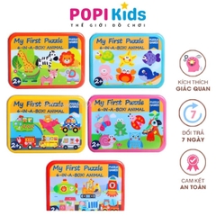 My First Puzzle 3-6 Mảnh Hộp Sắt Loại 1 - Bộ Trò Chơi Ghép Hình Cho Bé Phát Triển Tư Duy Và Khéo Léo - POPIKIDS