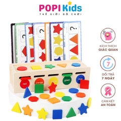 Hộp Thả Hình Khối Màu Sắc Montessori Cho Bé – Phát Triển Tư Duy, Nhận Biết Màu Sắc Và Kỹ Năng Vận Động Tinh - POPIKIDS