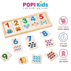 Thẻ Học Đếm Số Thông Minh Bằng Gỗ Cho Bé Giúp Phát Triển Tư Duy Và Kỹ Năng Cơ Bản -POPIKIDS
